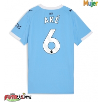 Camiseta Manchester City Nathan Ake #6 Primera Equipación para mujer 2025-26 manga corta